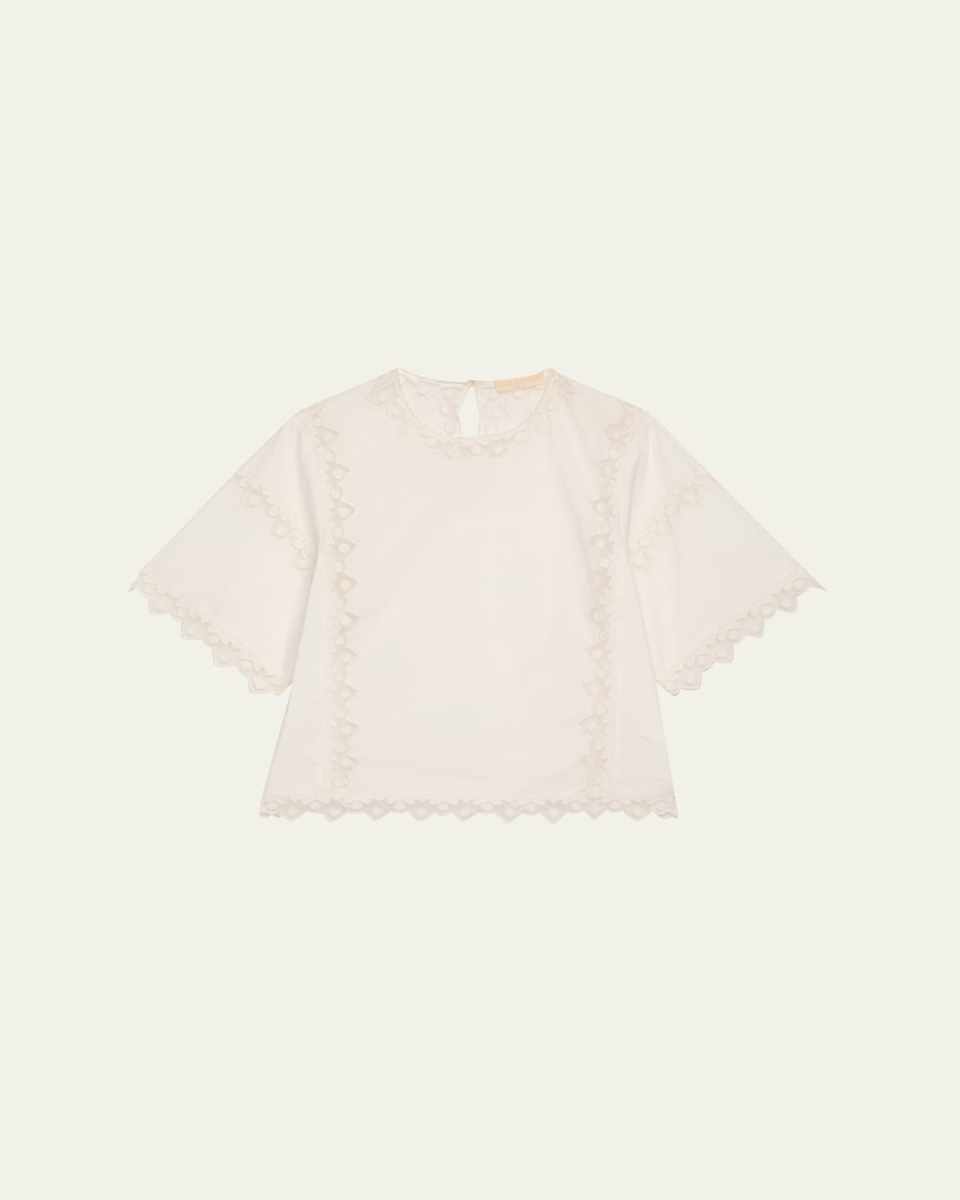 Kai Embroidered Short-Sleeve Top
